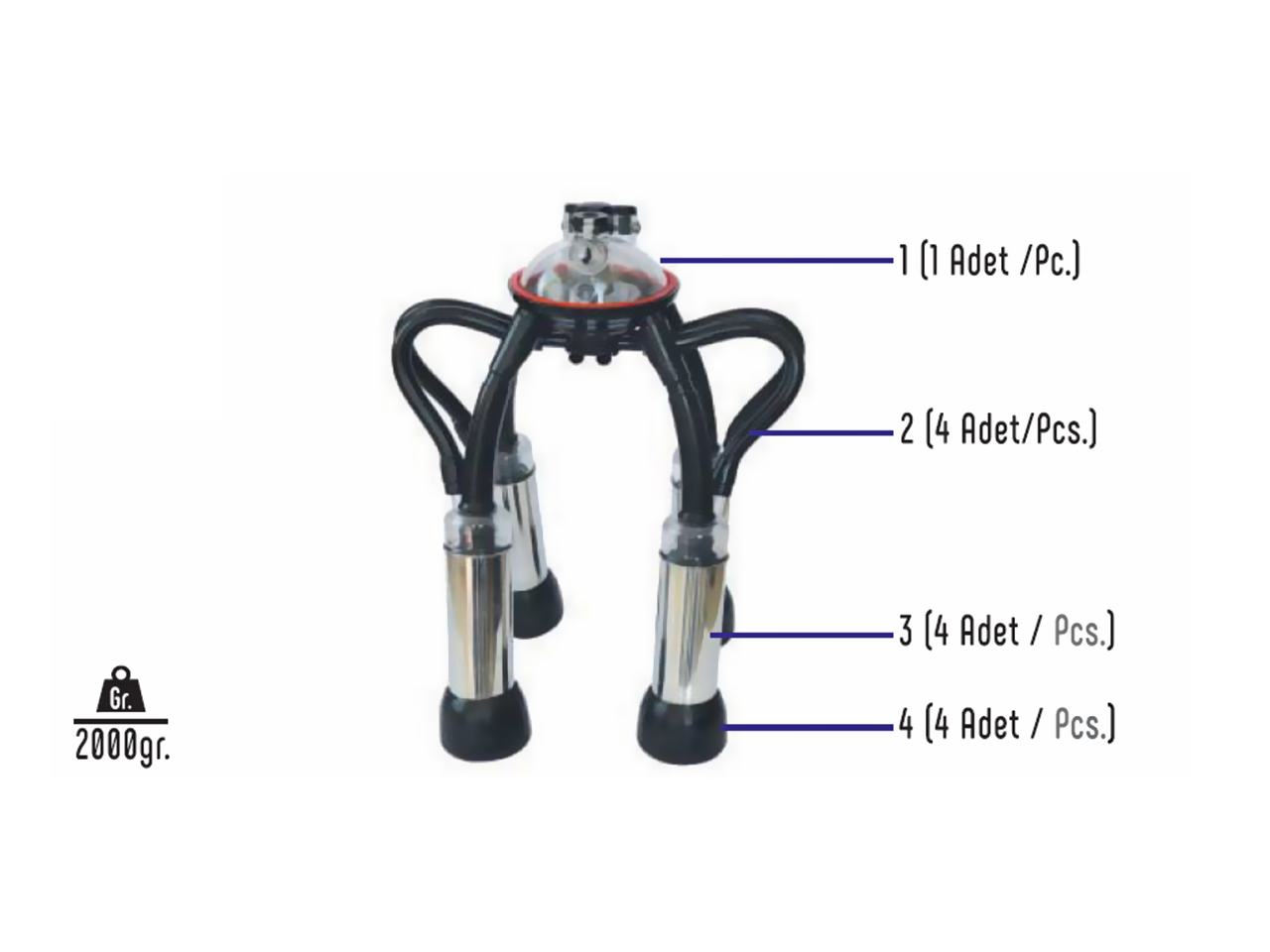 240cc Sağım Başlığı (Komple)