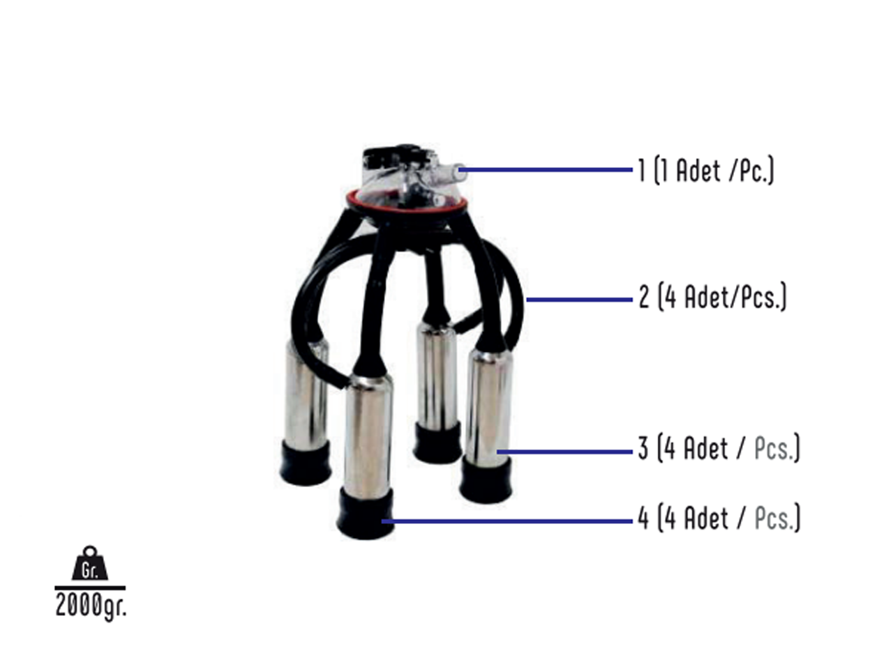 240cc Sağım Başlığı (Komple)